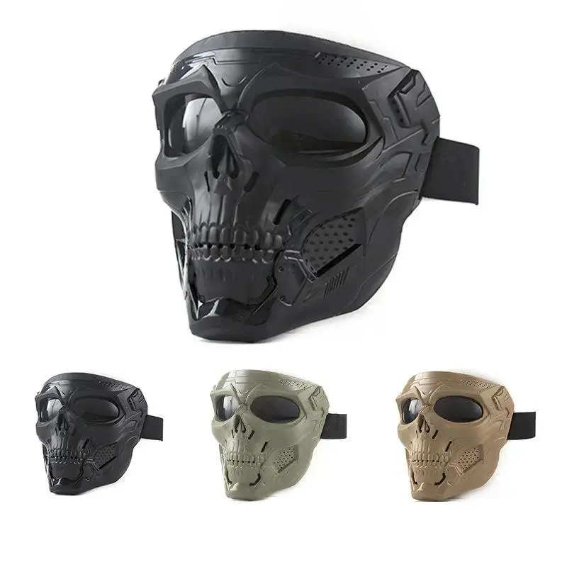 Vintage Skull Print Motorcycle Goggles with Windproof Lens - Cosplay Ready Harley Look Eyewear for Biking, Halloween Wear