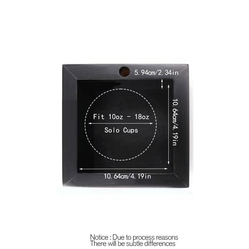 Wooden Coffee Cup Holder Storage Box, Square Table Organizer for Disposable Cups, Ideal for Cafes & Bars, Durable Design