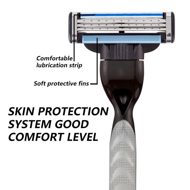 Manual Razor Holder & Blade Refills Set, 1 Set Handheld Razor Holder with Blade Replacement Heads, Men's Care Shaving Tool for Daily Use, Trending Products, Christmas Gift