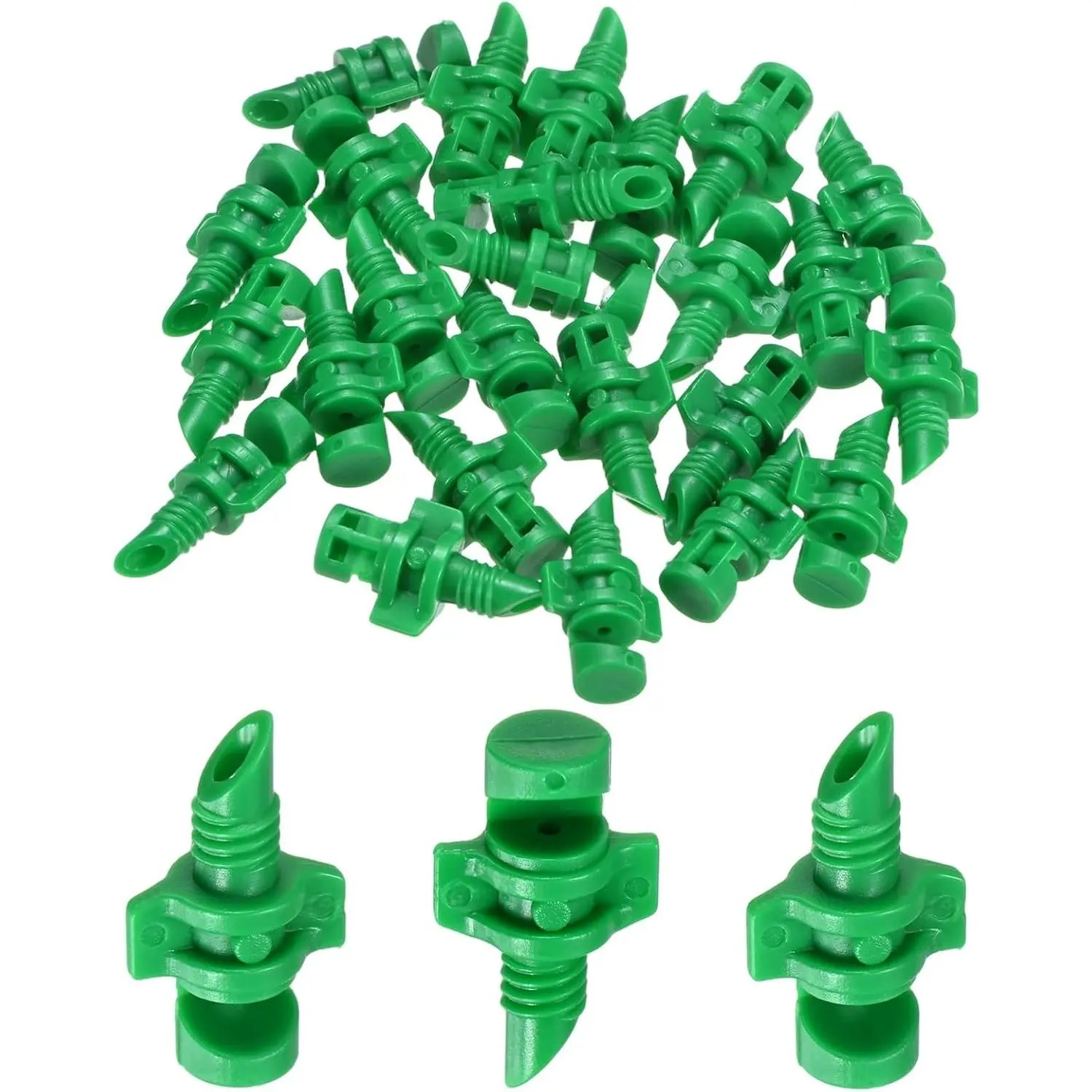 25-Pack Drip Irrigation Eitters, Adjustable 180  Plastic icro Sprinkler Heads for Garden Lawn Drip Irrigation Syste [Green]