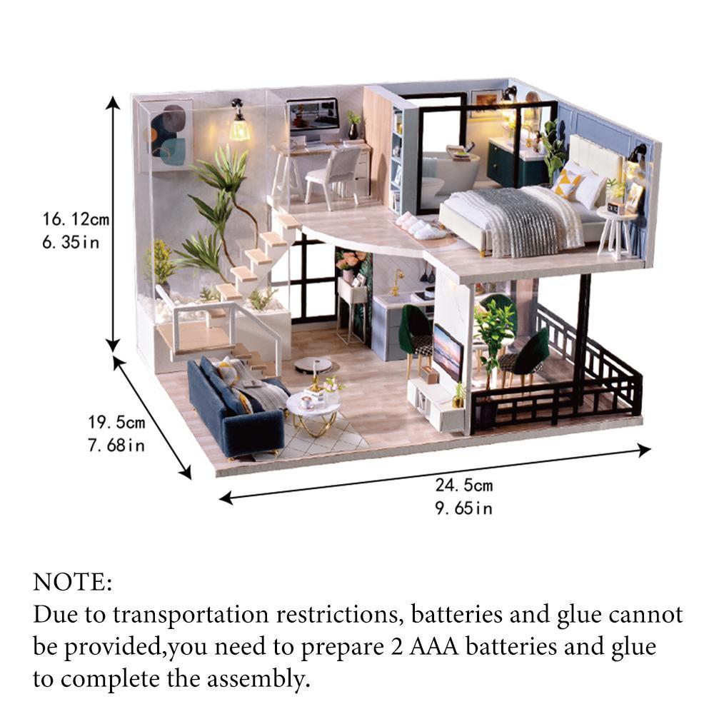 Loft House DIY Wooden Miniature House Kit, 1 Box DIY Miniature House Kit, DIY Handmade Model Building Micro Kit, Wooden 3D Puzzle Toy