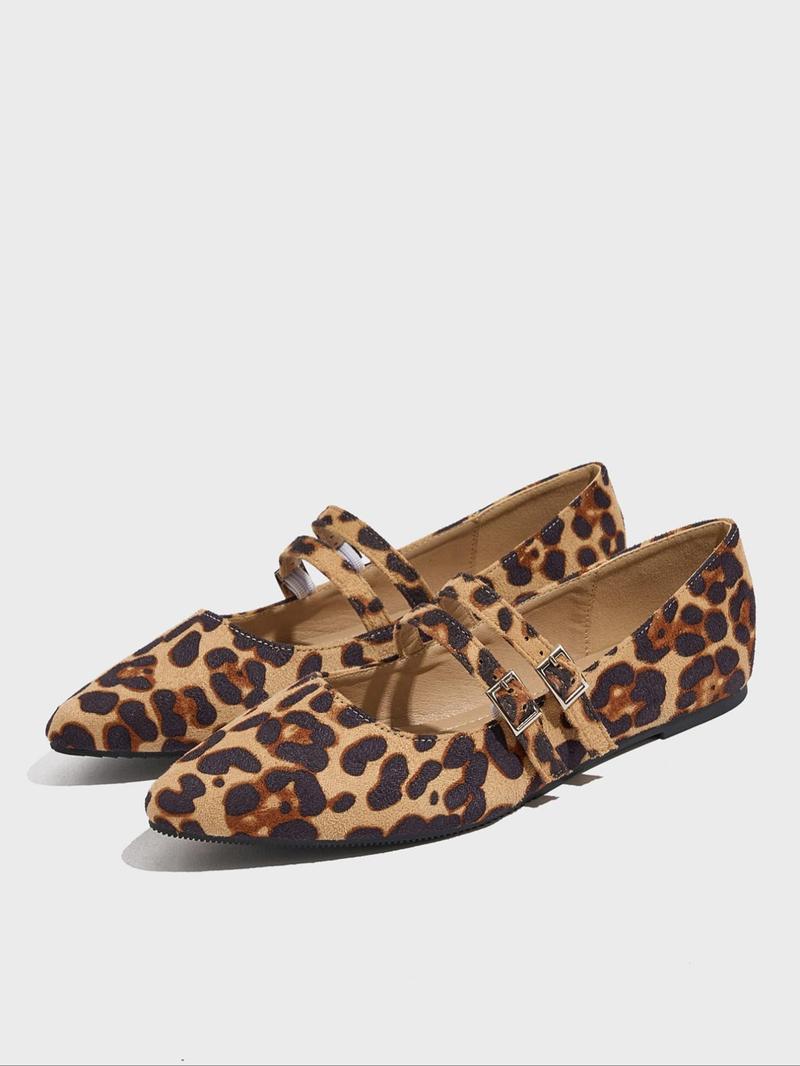 Fashion Leopard Print Mary Jane Shoes, Comfortable Soft Sole Shoes for Daily Wear, Lightweight Elegant Breathable Shoes for Women & Girls