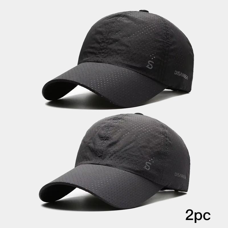 2pc Running Cap Thin Quick Drying Breathable Duck Tongue Outdoor Hat Men's Sun Summer Fishing Avisor Baseball Cap