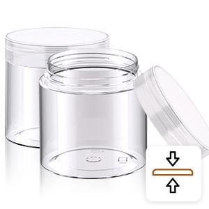 36 Pack 2 OZ Plastic Jars Round Clear Cosmetic Container Jars with Clear Lids, Perfect for Lotion, Slime，Cream, Ointments, Makeup, Eye Shadow, Samples, Pot, Travel Storage