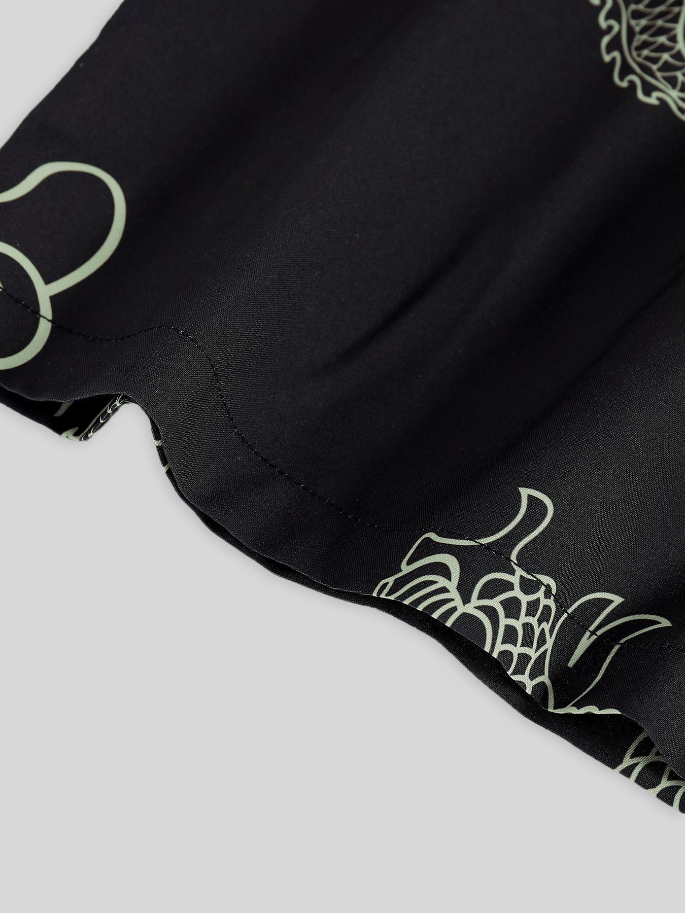 Men's Loong Print Lounge Set, Casual Comfy  Long Sleeve Top & Pants Loungewear Set, Men Sleepwear Pajama for All Seasons