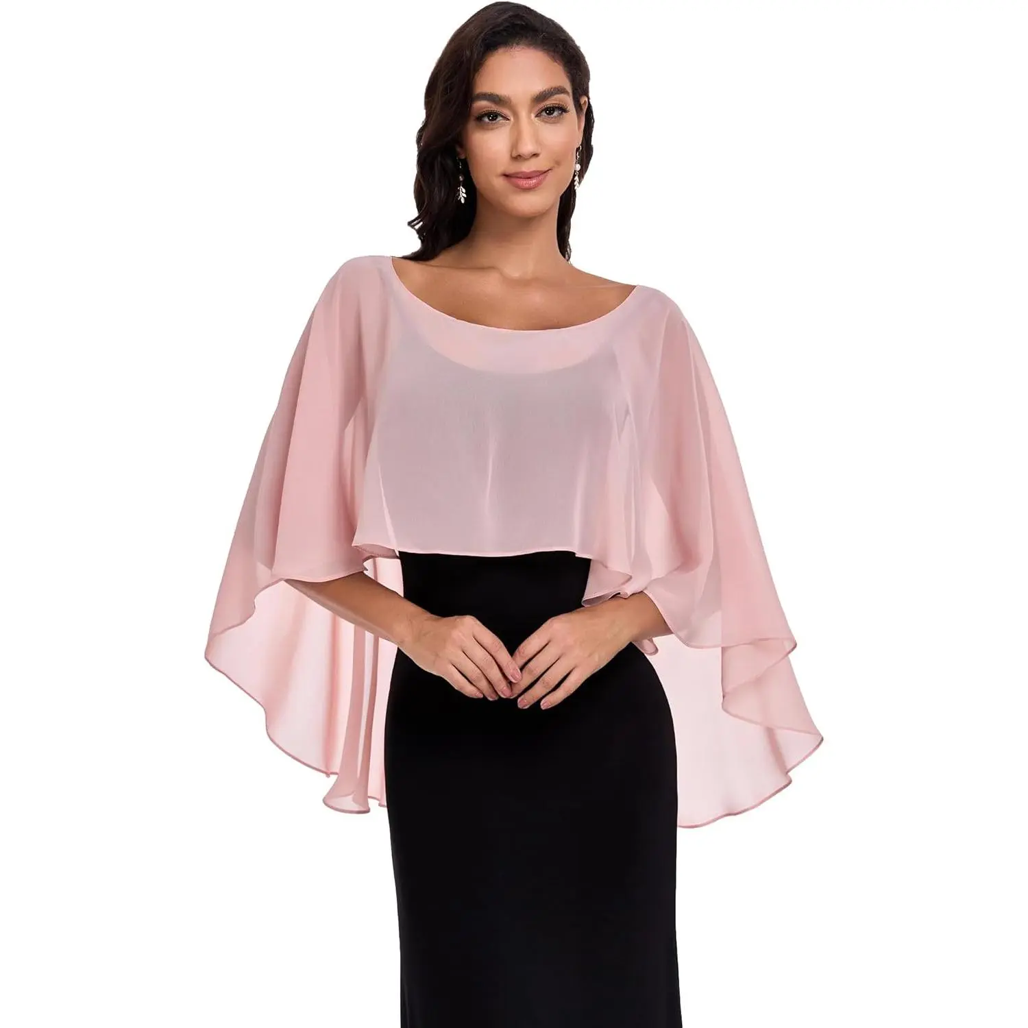 Sheer Shawls and Wraps for Evening Dresses Chiffon Capes for Women Soft Wedding Cover Up