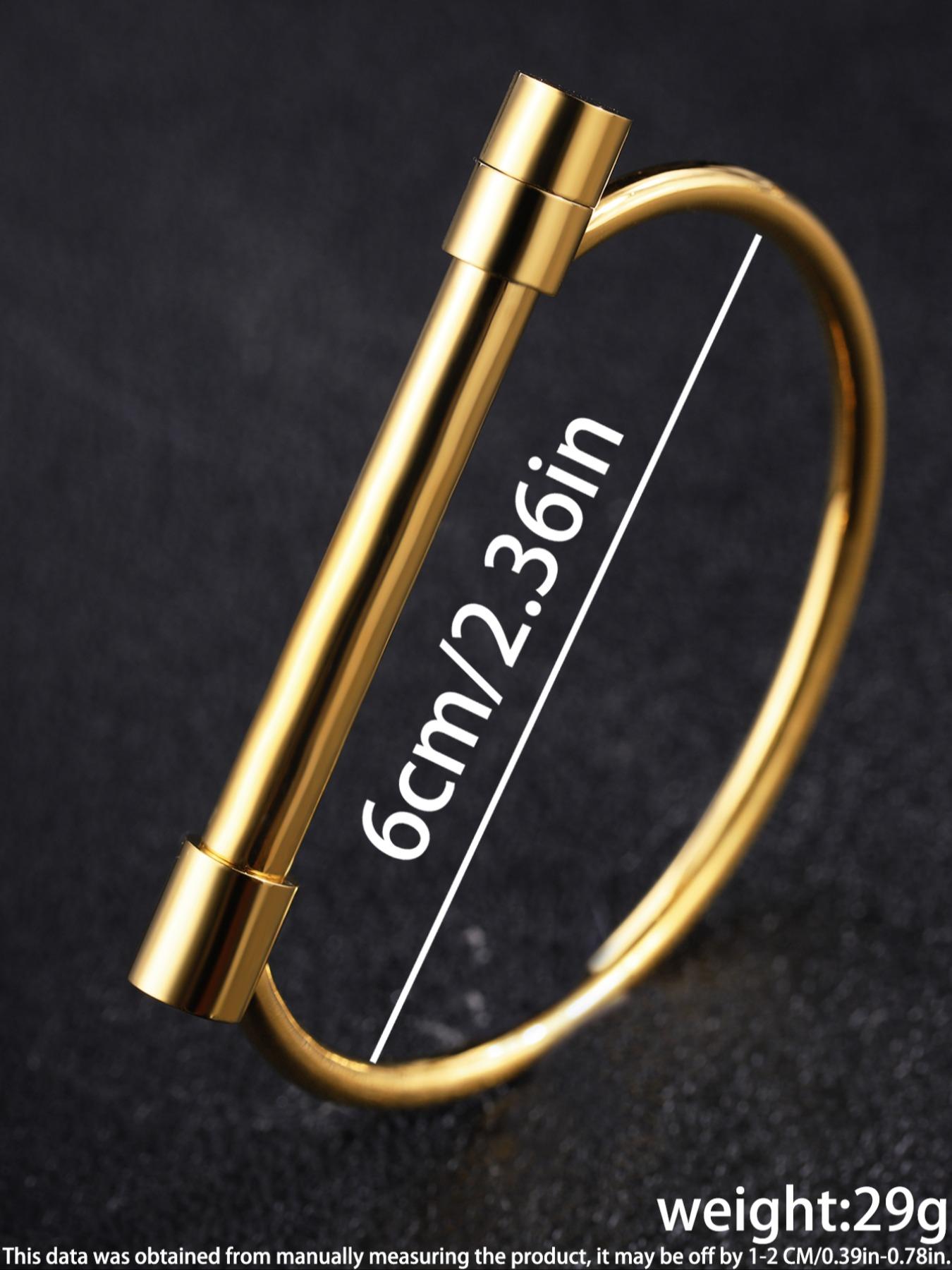 Unisex Street Style Horseshoe Shaped Trendy Stack Bangle, Trendy Minimalist Elegant Bangle Bracelets, Fashionable Vintage Jewelry for Women & Men As Gift, Modern Fashion Accessories, Stainless Steel Bracelet