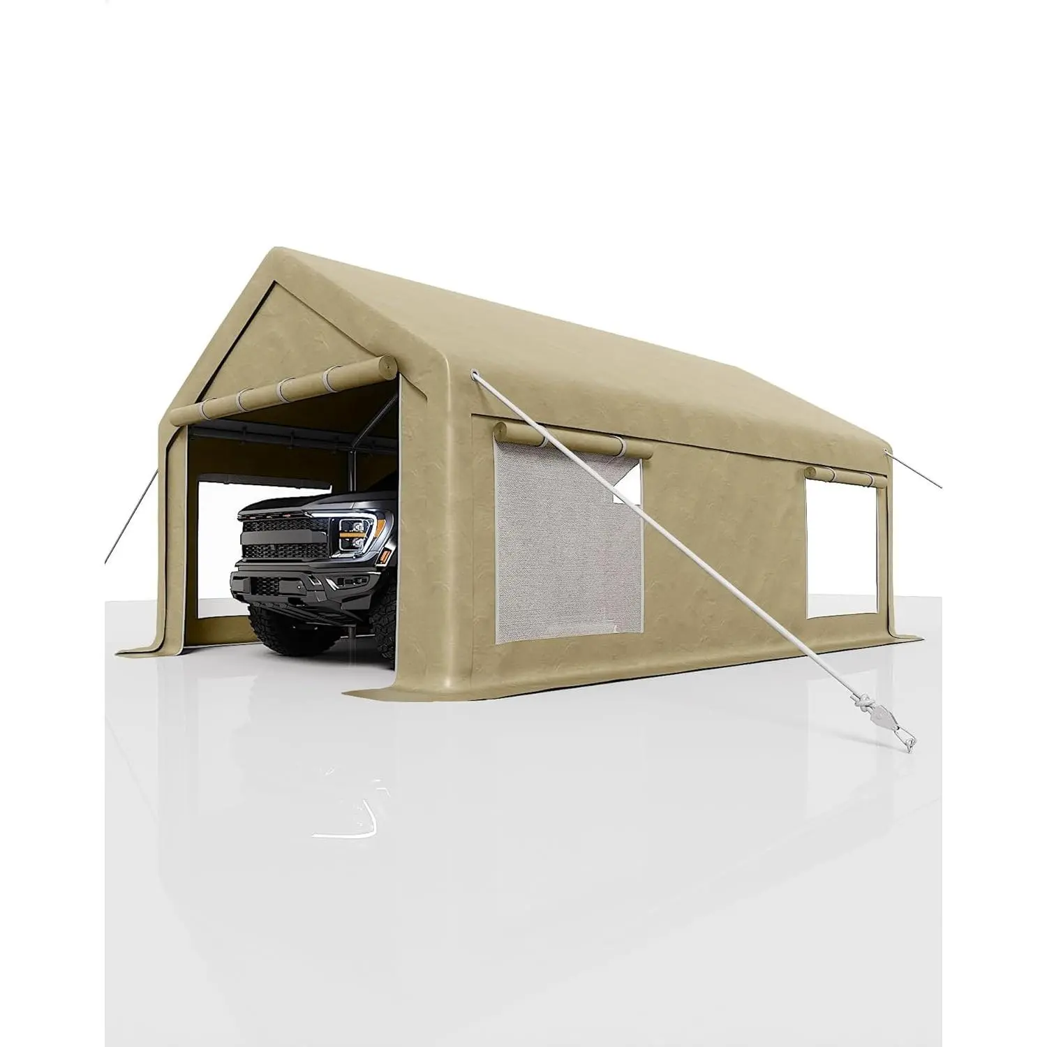 Garvee Carport 13 x 25 FT, Heavy Duty Portable Garage with PE Canopy, Yellow