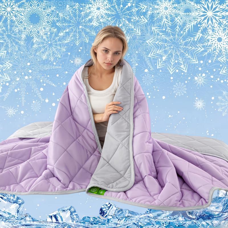 Solid Color Double Sided Cooling Blanket, 1 Count Soft Breathable Lightweight Blanket, Air Conditioning Blanket for Home Office Travel Dormitory Camping