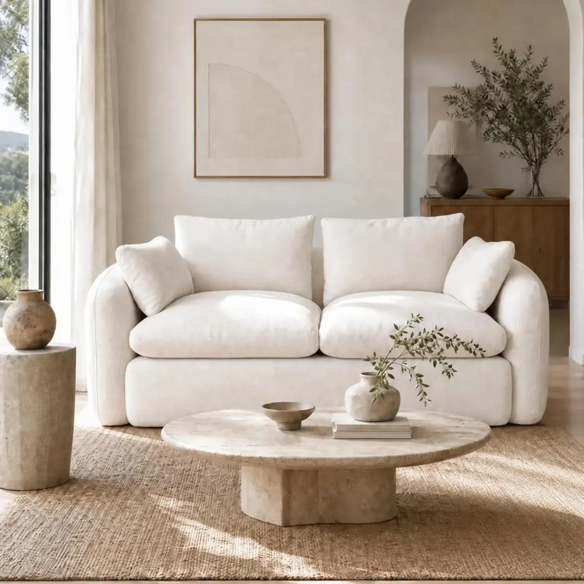 78.7" Loveseat Sofa, Cloud Boneless Couches for Living Room,2-Seater Couch,Modern Modular Sectional Sofa,Small Loveseat for Apartment, Bedroom,Offic,No Assembly Required,Milk White