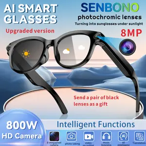 2026 new intelligent AI glasses with camera and video, upgraded 800W high-definition camera, 1080P high-definition recording, 290mAh large battery, wireless 5.4 call, Al language translation, voice assistant, touch/music playback, best gift