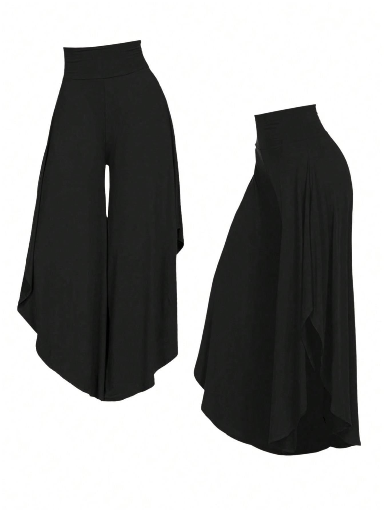 【Plus Size】 Solid Color Wide Leg Pants, Casual Comfy Trousers for Daily Wear, Women's Bottoms for All Seasons