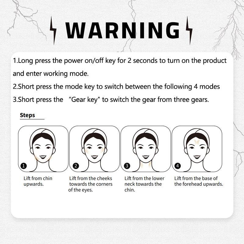 3 Colors Light Facial & Neck Massager, 4 Modes Adjustable Facial & Neck Massage Tool, Professional Skin Care Tool for Women