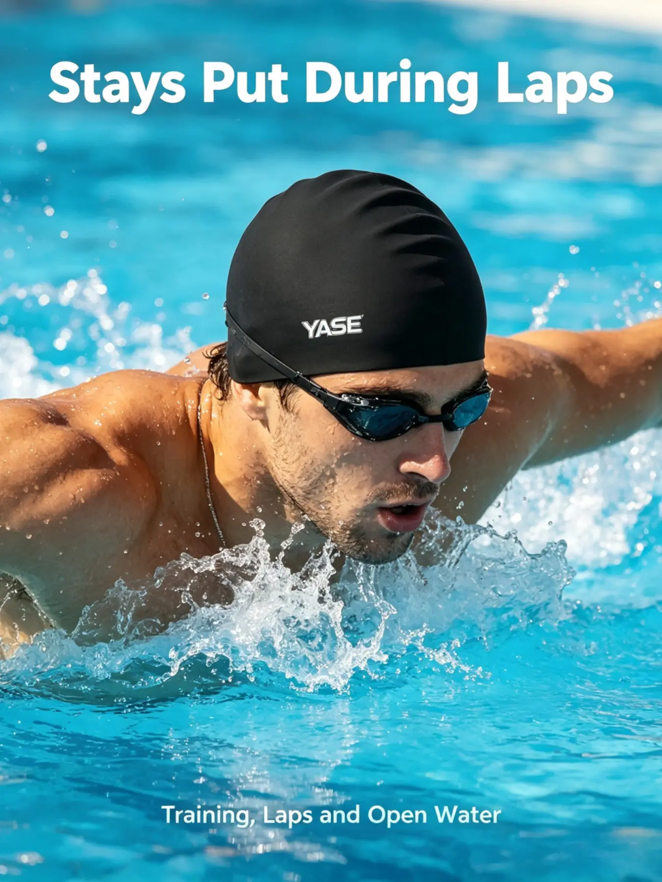 Peak Silicone Swim Cap, Waterproof Non-Irritating, Unisex Swimming Hat, Training Equipment, Plain Surface, 88.2 G/m² Weight