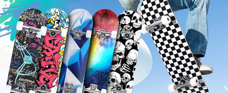 Pro Complete Skateboards for Beginners Girls Boys Kids Youths Teens Adults 31"x8" Skate Boards 7 Layers Canadian Maple Double Kick Deck Concave Longboard