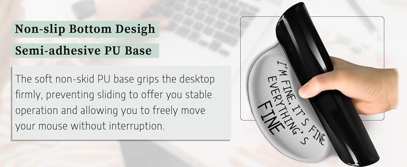 Ergonomic Cat Mouse Pad with Wrist Rest, Gaming Mouse Pad with Wrist Support, Funny Mouse Pad for Desk, Computer Mousepad with Non-Slip Pain Relief PU Base, Cute Office Desk Accessory