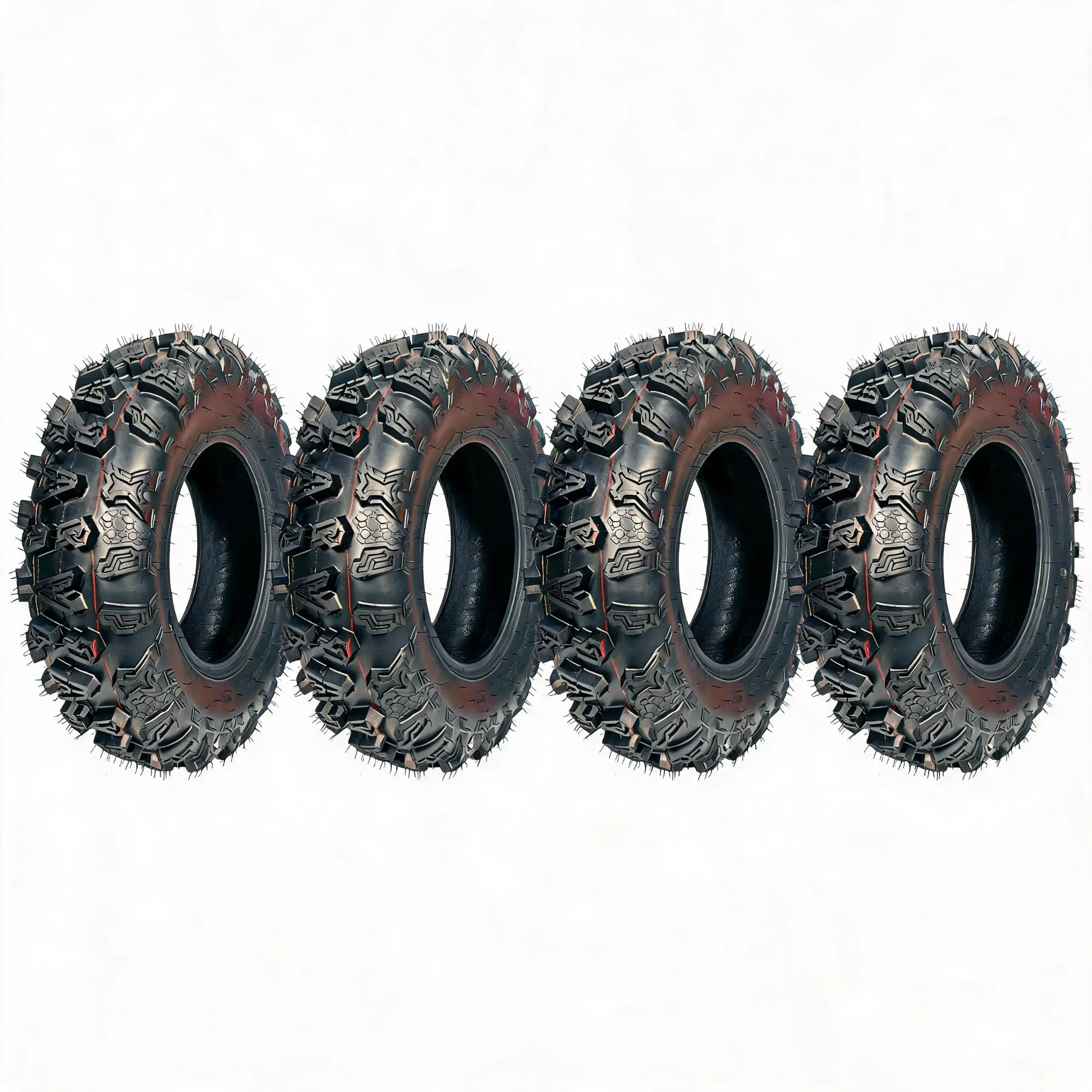 GAOMON 4-Pack Rugged ATV/UTV All-Terrain Tires Set, Front at25x8-12 & Rear Sizes for Strong Traction, Enhanced Off-Road Performance and Durability