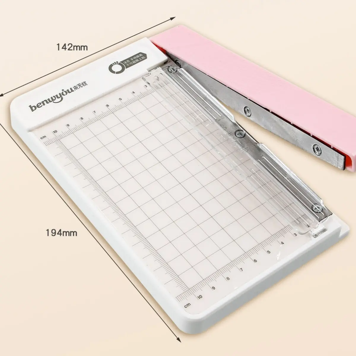 Manual Colorful Press Paper Cutter Trimmer 1 Pack Precision Scale Ruler Photo Scrapbooking Trimmer Portable Non Electric Cutting Tool for Photo Card DIY Crafting Office Cutting Supply School Student Stationery Supplies Grid Trimming Machine
