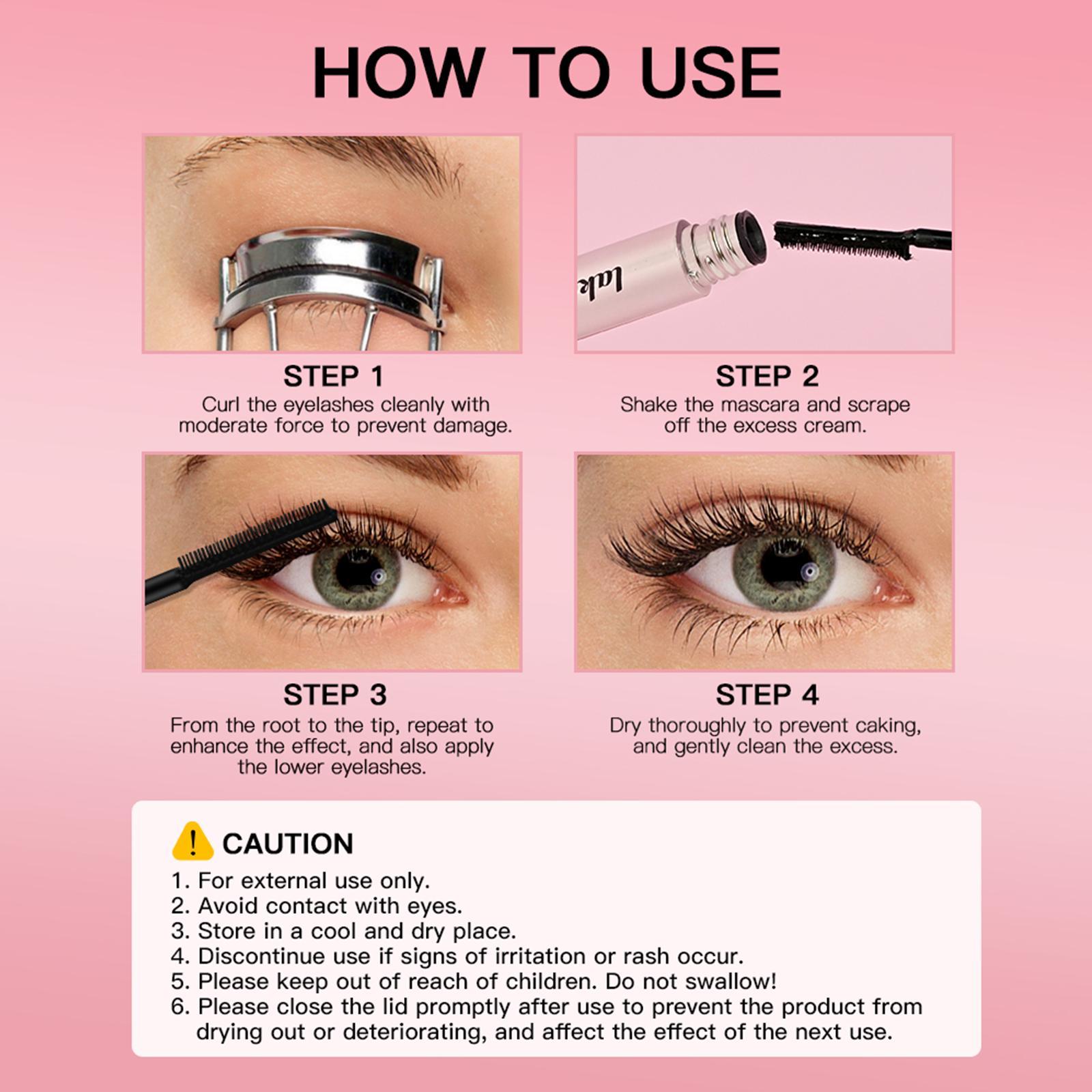 Long Lasting Eyelash Extensions Voluminous Lengthening Mascara, 2 Counts Waterproof Mascara, Professional Eye Enhancement Makeup Products for Women