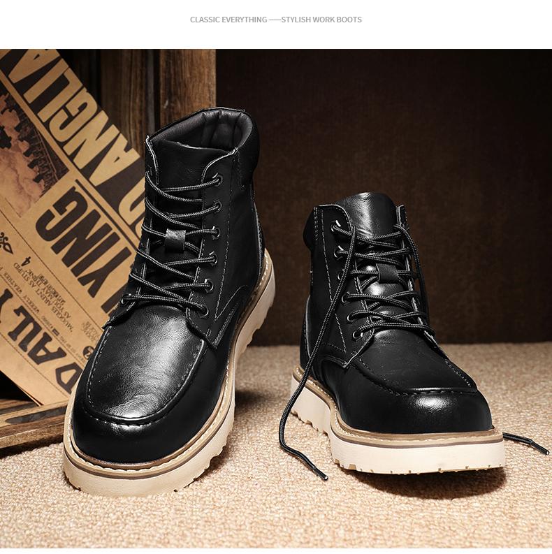 Men's Brown Classic Work Boots - Leather Upper with Belt Buckle Brown Lace-Up Ankle-High Design Non-Slip Rubber Sole for Hiking & Daily Casual Steel Toe Footwear Boy Memory Foam-Like Comfort Cushioning Adjustable Straps for Comfort Fit Durable Waterproof Men's Brown Classic Work Boots - Leather Upper with Belt Buckle Brown Lace-Up Ankle-High Design Non-Slip Rubber Sole for Hiking & Daily Casual Steel Toe Footwear Boy Memory Foam-Like Comfort Cushioning Adjustable Straps for Comfort Fit Durable Waterproof