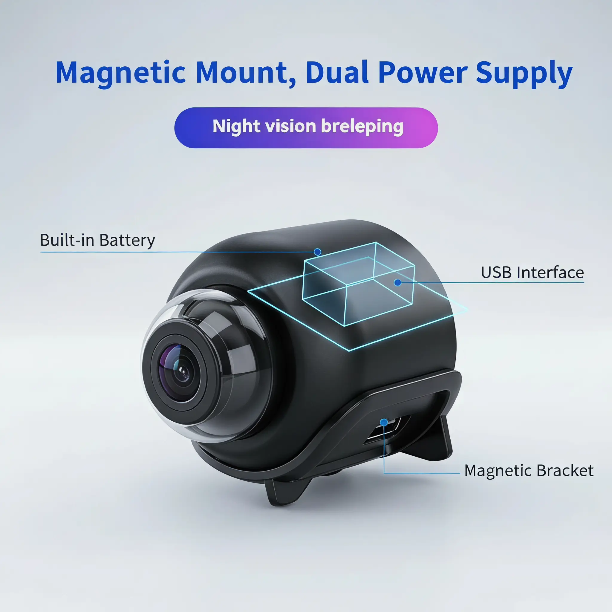 X5 wireless home security camera 720P high definition support WiFi magnetic bracket USB power supply, indoor and outdoor universal, built-in battery, magnetic suction