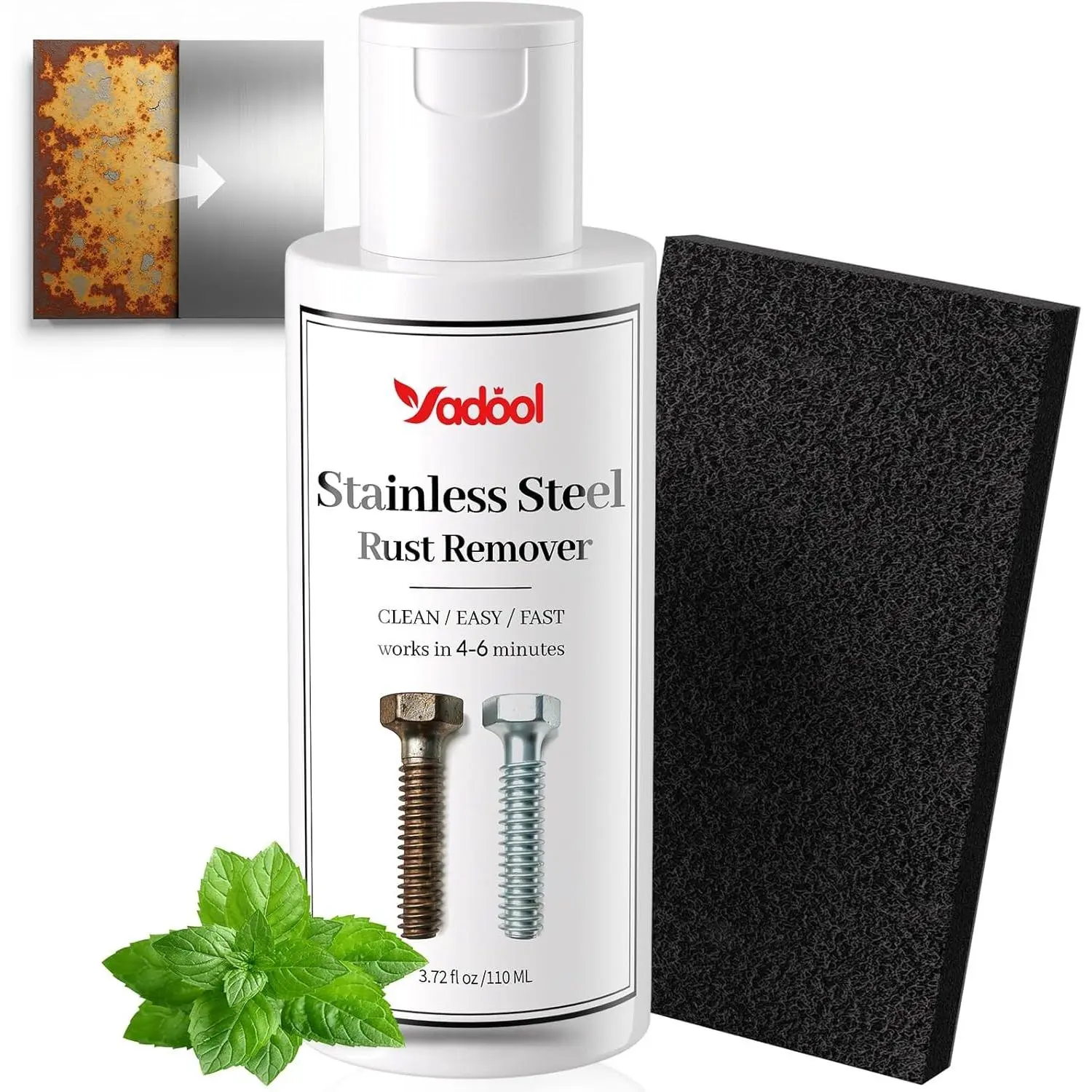 Stainless Steel Rust Remover & Cleaner, 3.72 Fl Oz - Ideal for Household Items, Grill, Fridge