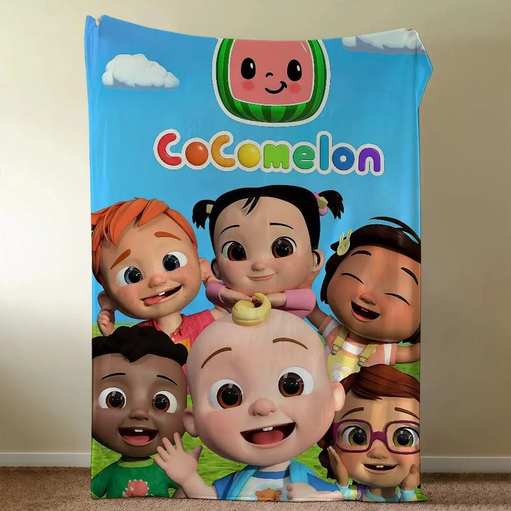 CoComelon Cartoon Flannel Throw Blanket Soft Plush for Nursery Couch Gift