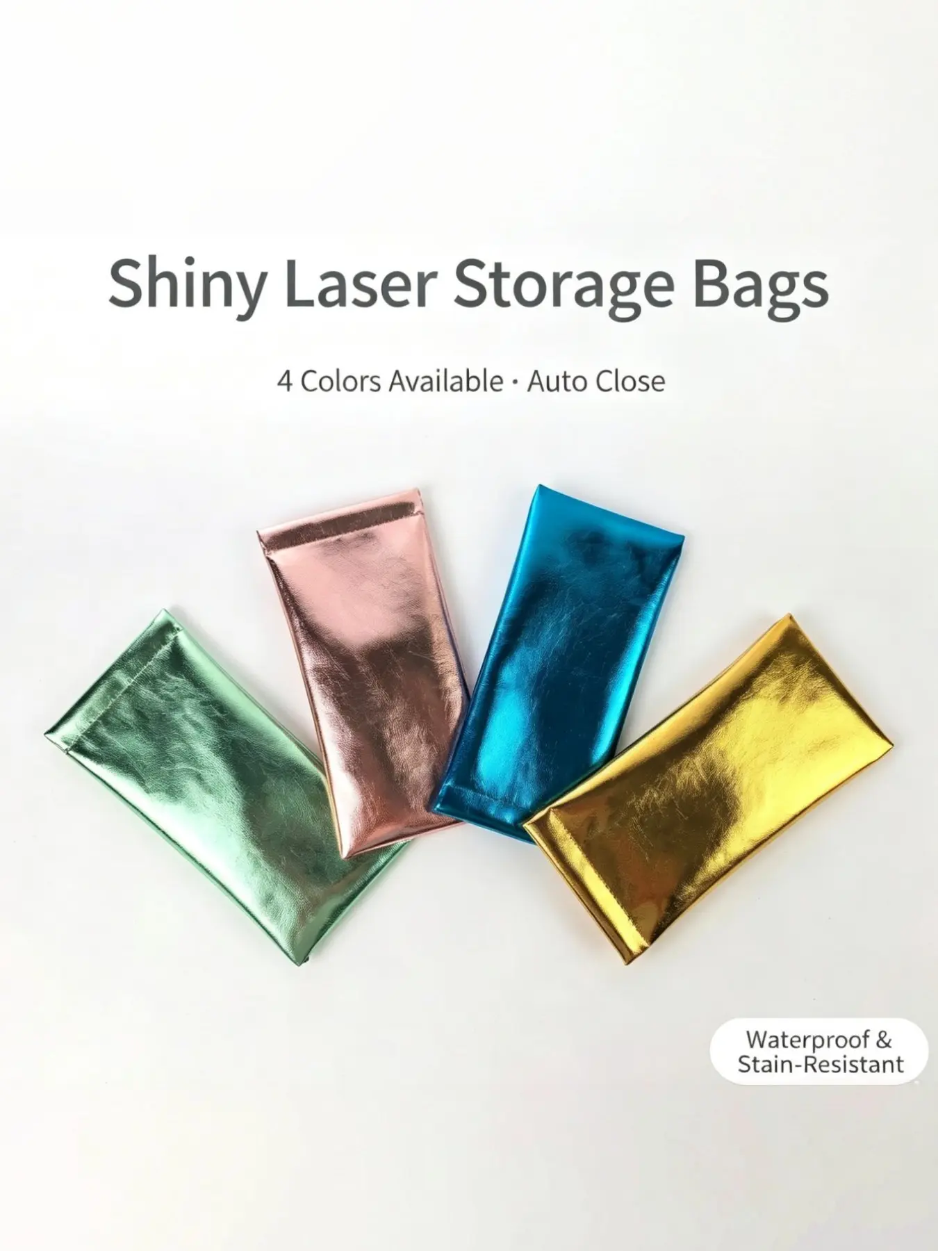 New Laser Glossy Rainbow Glasses Case, Auto-Close, Waterproof Soft Portable, Essential for Travel and University Life