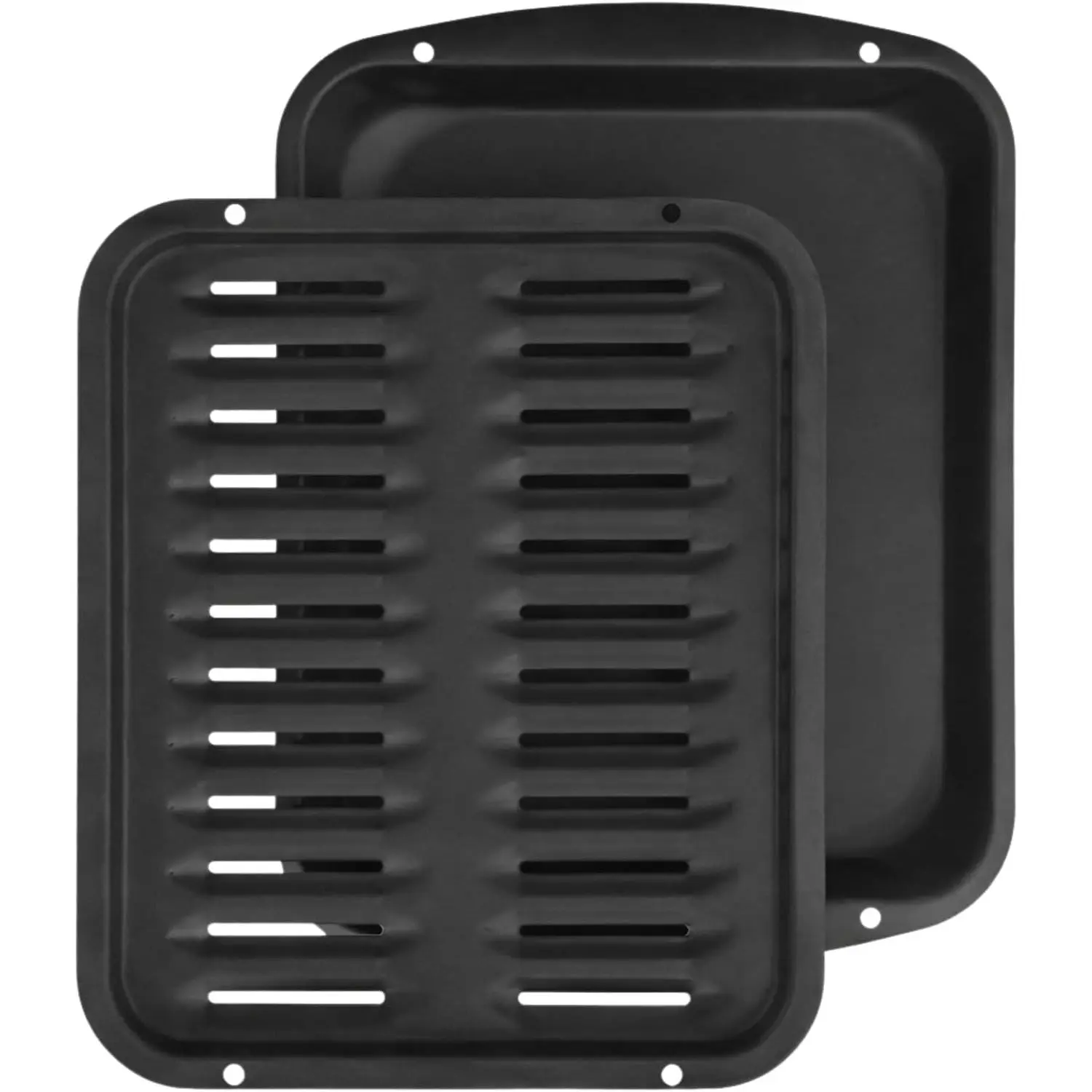 Broiler Pan for Oven Nonstick 16.75” x 13” Ceramic Coated - Broiling Pan for Oven Withstands Heat up to 550° F - Heavy Duty Broil Pans and Rack Circulate Heat and Drain Fat (Black)