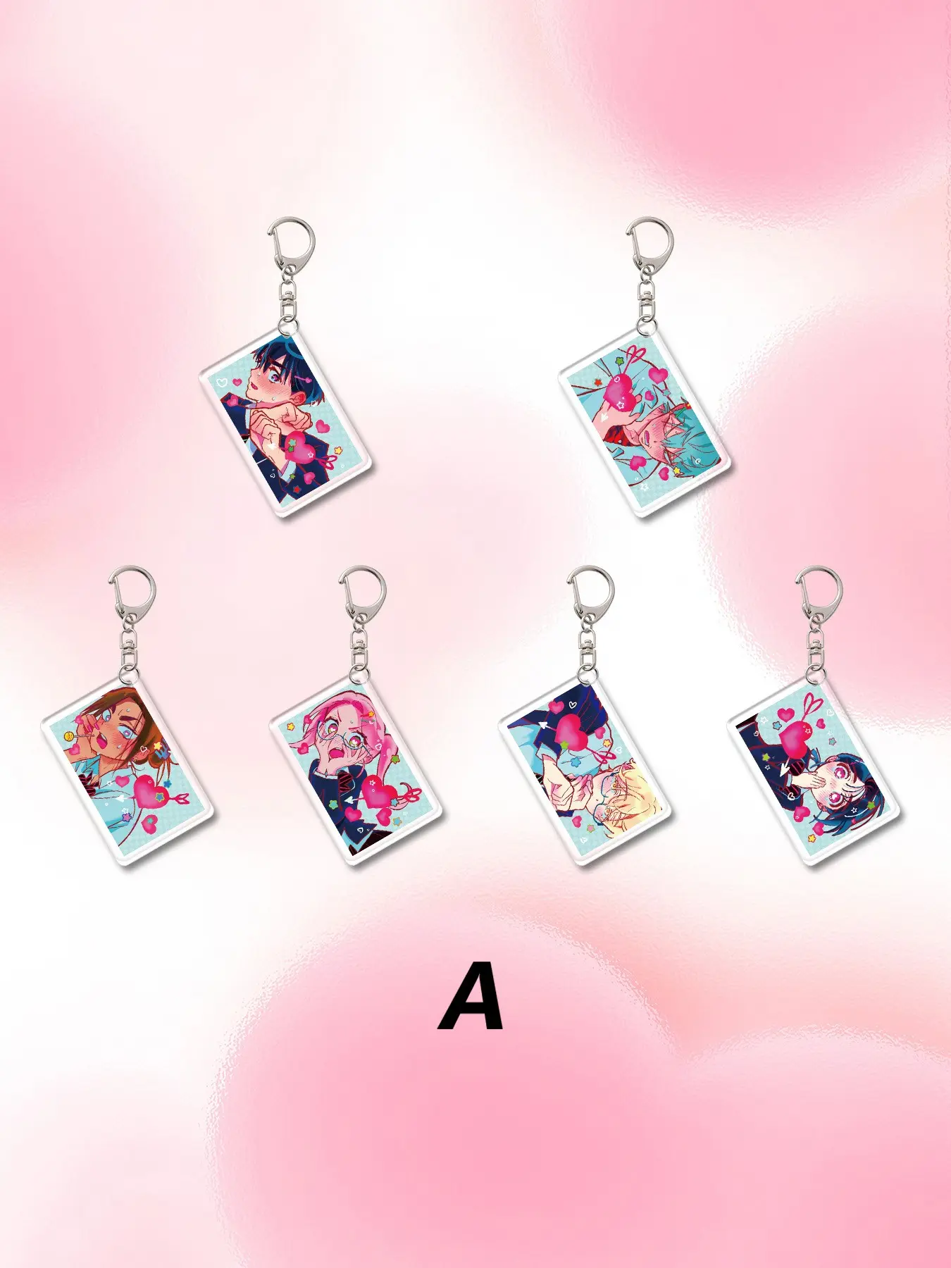 6 Piece Acrylic Cute Cartoon  Alien Stage&Ivan Till Keychain Set, All Season Pendant, Bag Accessory, Backpack Charm, Wallet Pendant, Friend Gift