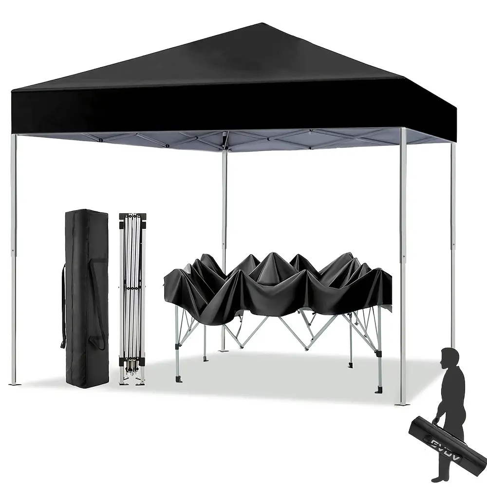 10ft X 10ft Easy Pop Up Outdoor Canopy Tent, Straight Legs Instant Canopy for Outside with Carrying Bag