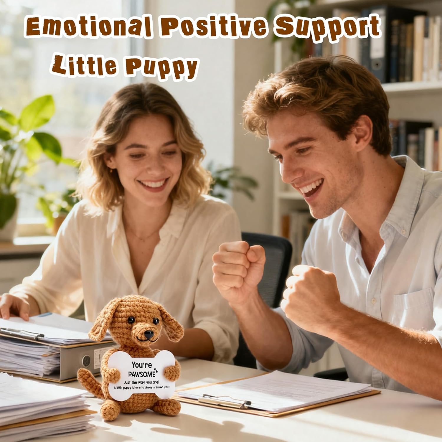 Funny Valentines Day Dog Gifts for Women Men Girls Boys, Cute Puppy Stuffed Animals Plush, Adorable Mini Emotional Positive Desk Decor Accessories, Lovely Valentines & Birthday Gift Ideas to Cheer Up Loved Ones and Decorate Home & Office