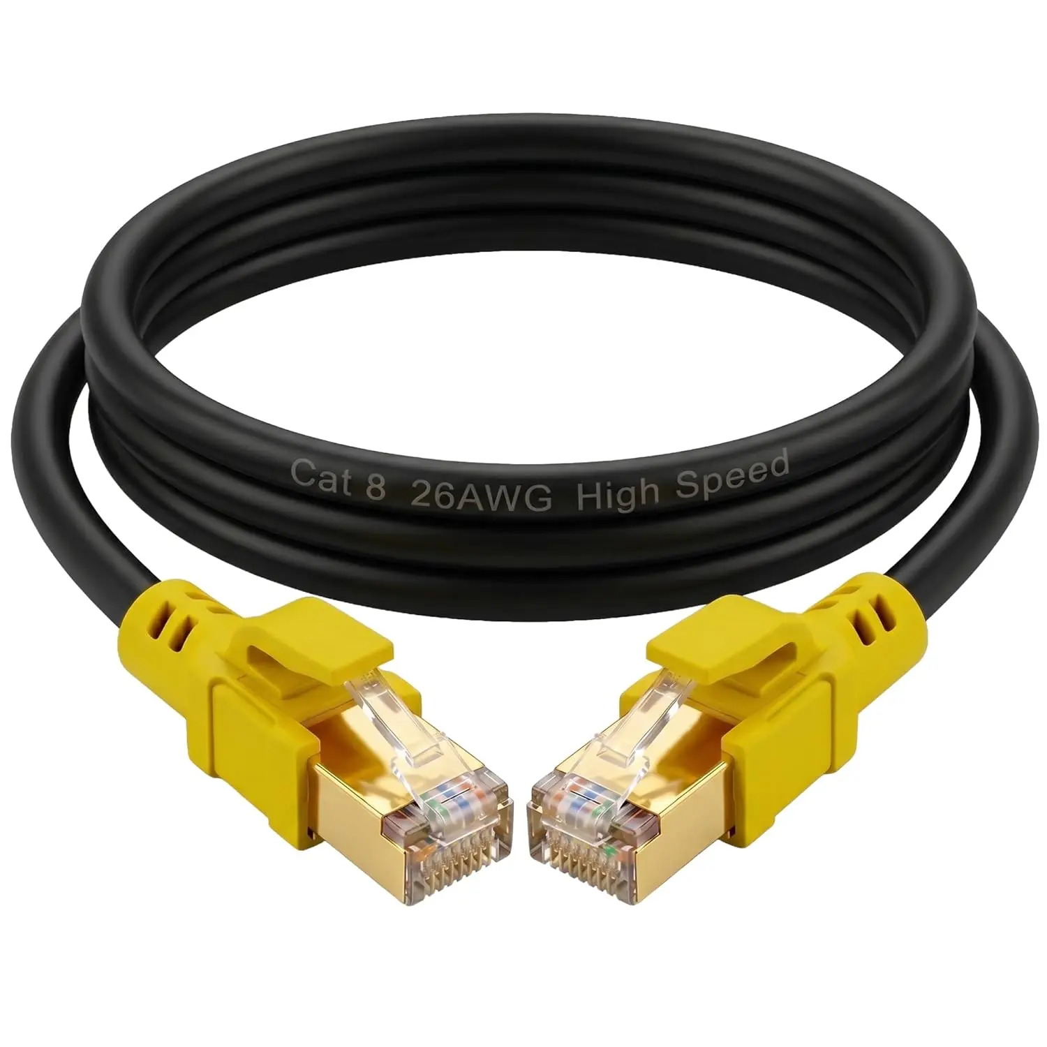 8 Ethernet  1.5 ft, 40Gbps 2000MHz High Speed 26AWG Network Patch Cord, Heavy Duty SFTP RJ45, Short Clutter-Free LAN Wire for Router, Modem, Gaming,  Panel, PC