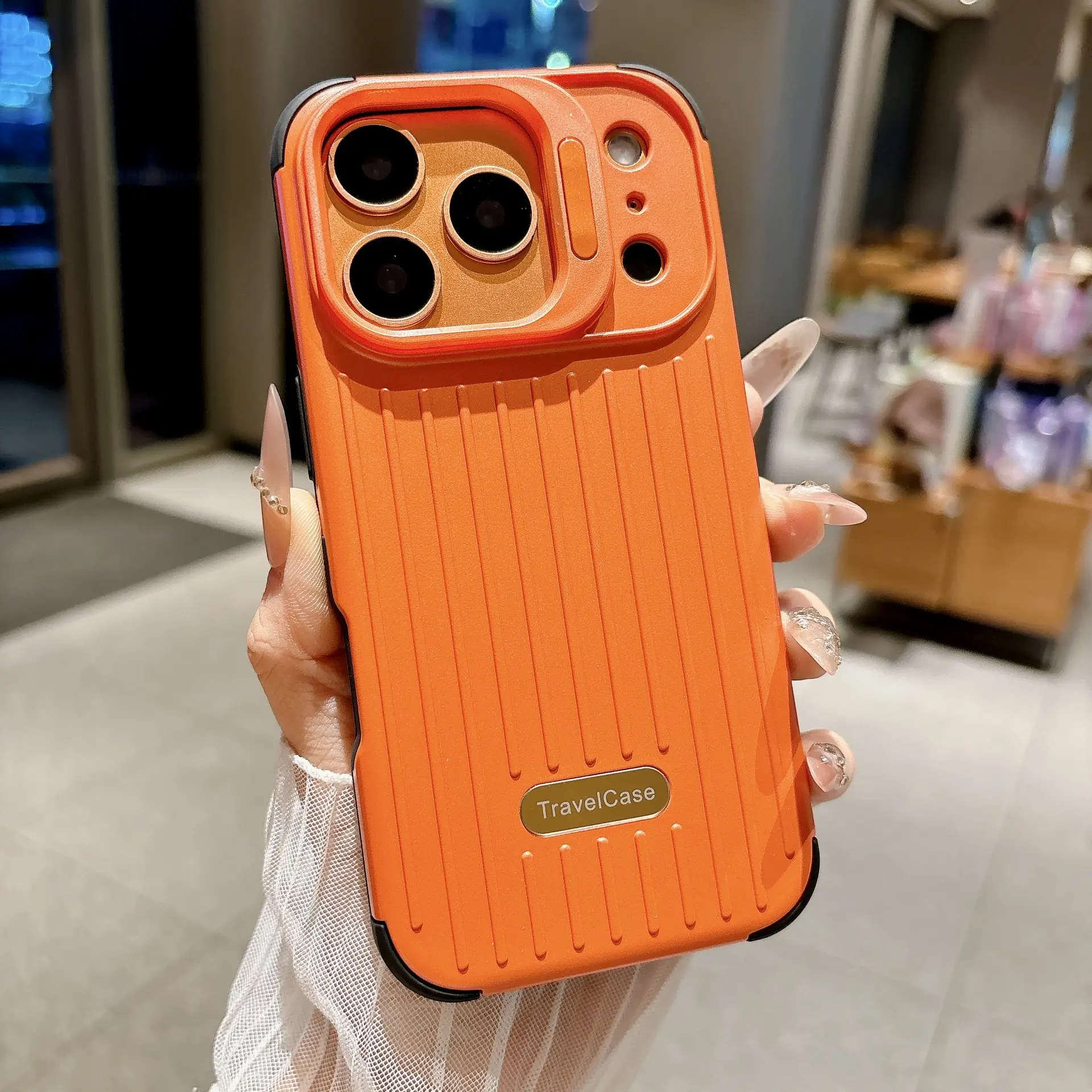 Compatible with iPhone 17 Pro Max/16/15/14/13/12/11 | Shockproof Anti-Scratch Cell Phone Case, Solid Color Body & Suitcase-Style Raised Edge for Full Camera Lens Protection HNZ0115