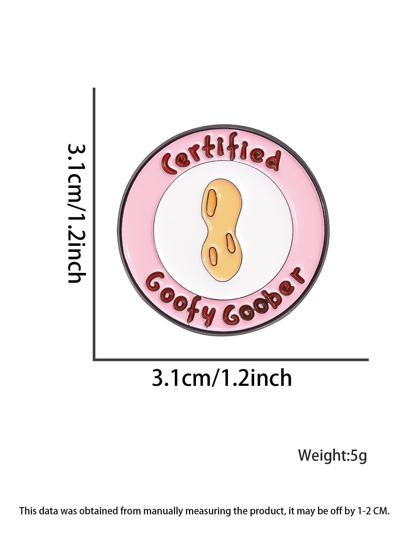 Cartoon Peanut & Letter Design Brooch, Cute Cartoon Badge for Backpack & Clothes Collar, Fashion Charm Pin Accessories for Women & Men, Girl Jewelry Accessories, Durable Metal Pins, Lapel Pin, Fashion Accessory, Round