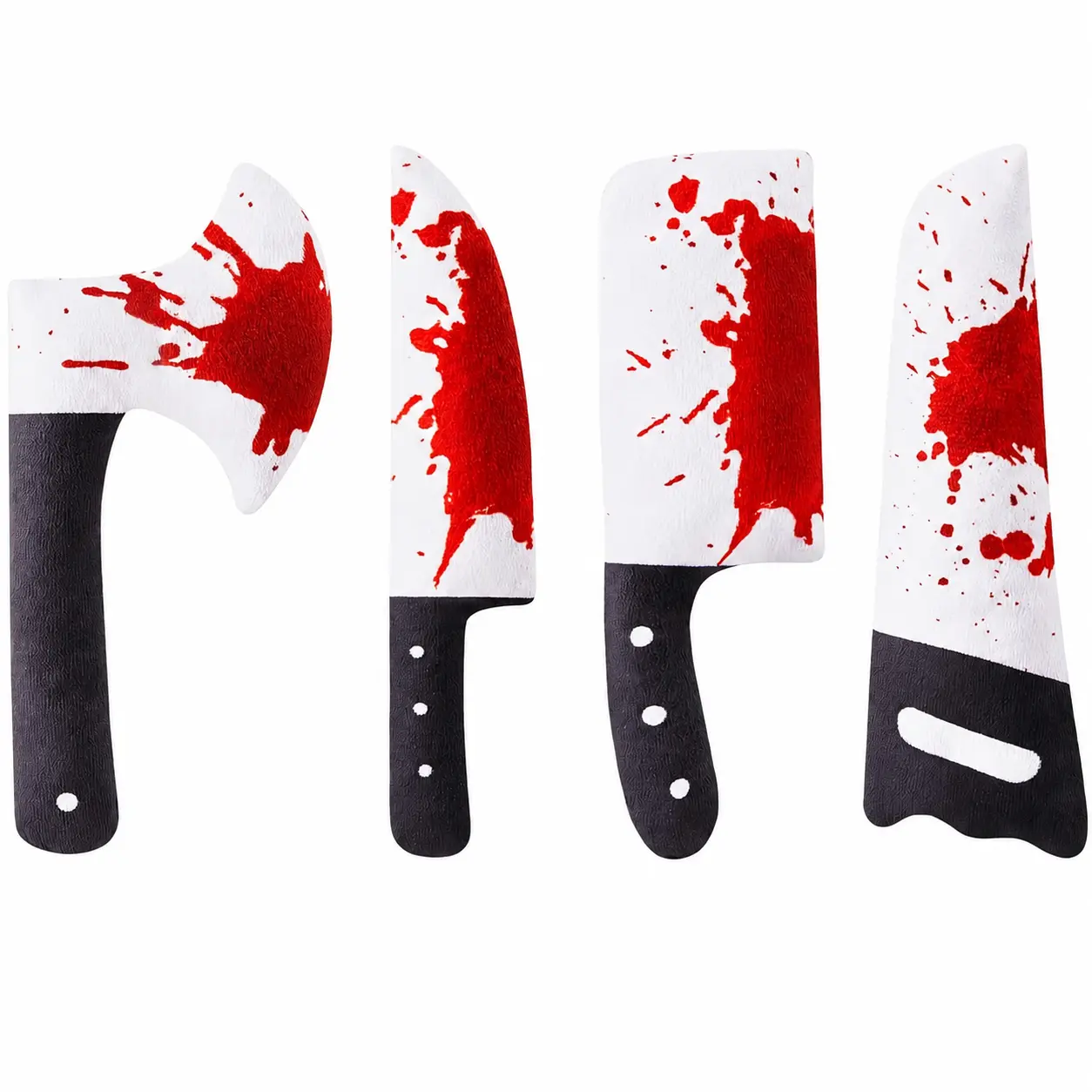Four-Piece Halloween-Themed Cat Toy Set Featuring Knife-Shaped Crinkly Sound Toys Filled with Organic Catnip, Designed for Indoor Play and Mental Stimulation Across All Cat Breeds, 6.5-Inch Interactive Design for Kittens and Adult Cats