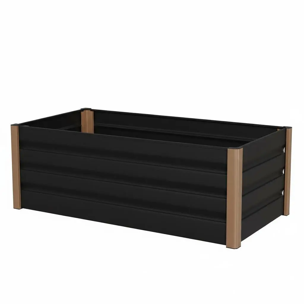 GAOMON Large Deep Aluminum Raised Garden Bed Planter Box – Weatherproof & Rust-Resistant, Galvanized Metal with Open Bottom, Safe Rounded Corners, Easy Assembly, Ideal for Outdoor Vegetables, Herbs & Flowers