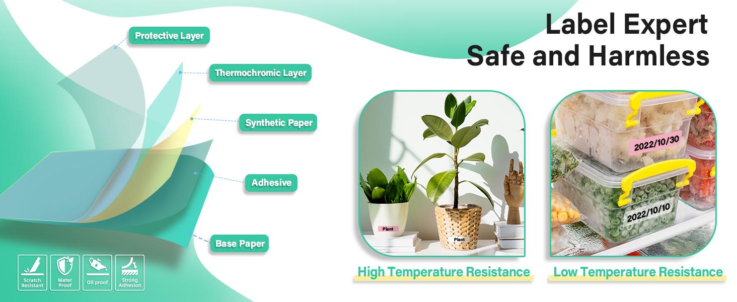 D30 Portable Bluetooth Label Maker Machine with Tape, Small Mini Label Printer, Multiple Templates Fonts Icon Labeler for Home, School, Office