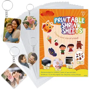 24 count Printable Shrinky Sheets Dink Paper, Shrinky Art, Shrink Plastic Sheets for , Shrink Film for Keychains, DIY Crafts Projects and Easter Ornaments, Fathers Day (8.5 x 11 inch)