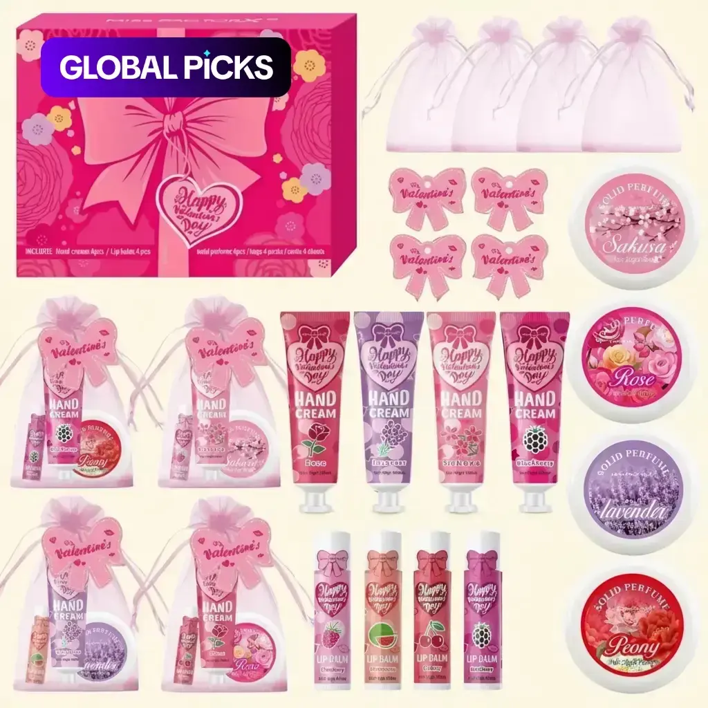 Christmas Gift Set Hand Cream and Lip Balm, Perfect for Valentine's Day, Mother's Day, Non-Toxic, Natural Ingredients, All Skin Types