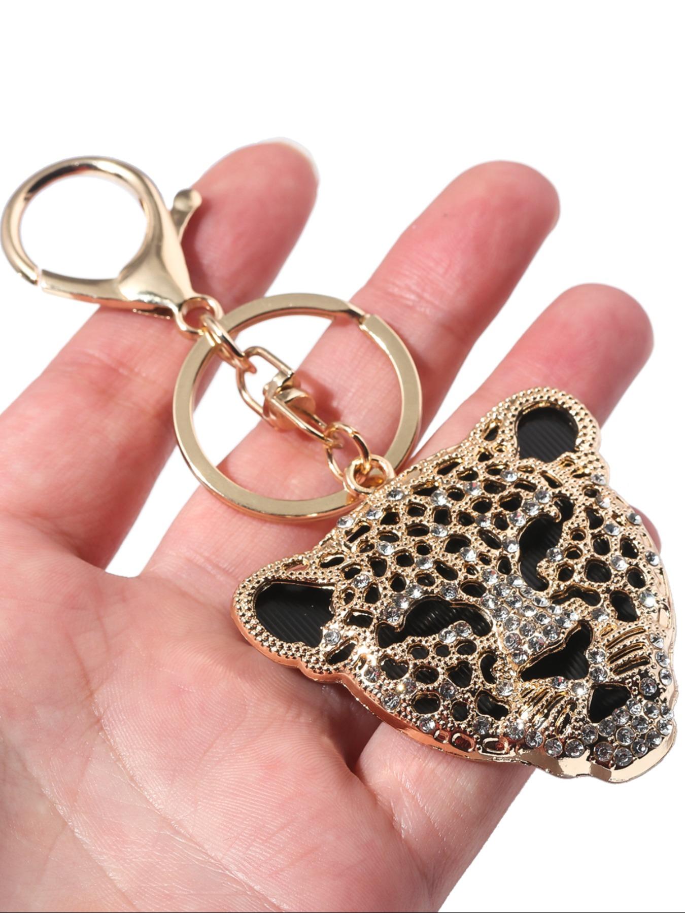 Leopard Head Design, Fashionable Alloy Keychain for Women & Men, Trendy All-match & Exquisite Keychain for Birthday Gift