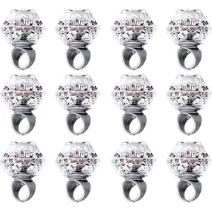 Flashing LED Light Up Rings - Glow in the Dark Party Favors Toys, Diamond Bling Rings for Birthday Weddings Bridal Shower Decorations (13pcs)