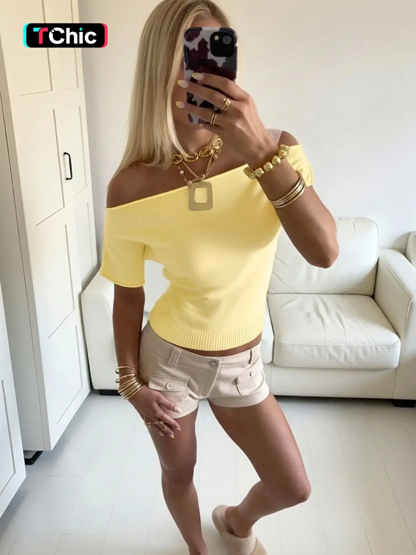 Women's Summer Knitted Top, Knitwear, Pure Color Solid Design, Minimalist, Basic, Ideal for Daily Wear & Casual, Perfect for Spring & Fall Season