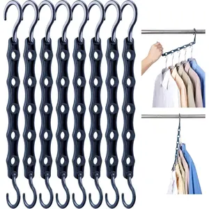Closet Organizers and Storage 10 Pack, Premium Smart Hanger, Sturdy, Cascading Hangers with 5 Holes for Heavy Clothes, Space Saving Hangers College Dorm Room Essentials - Misty Blue
