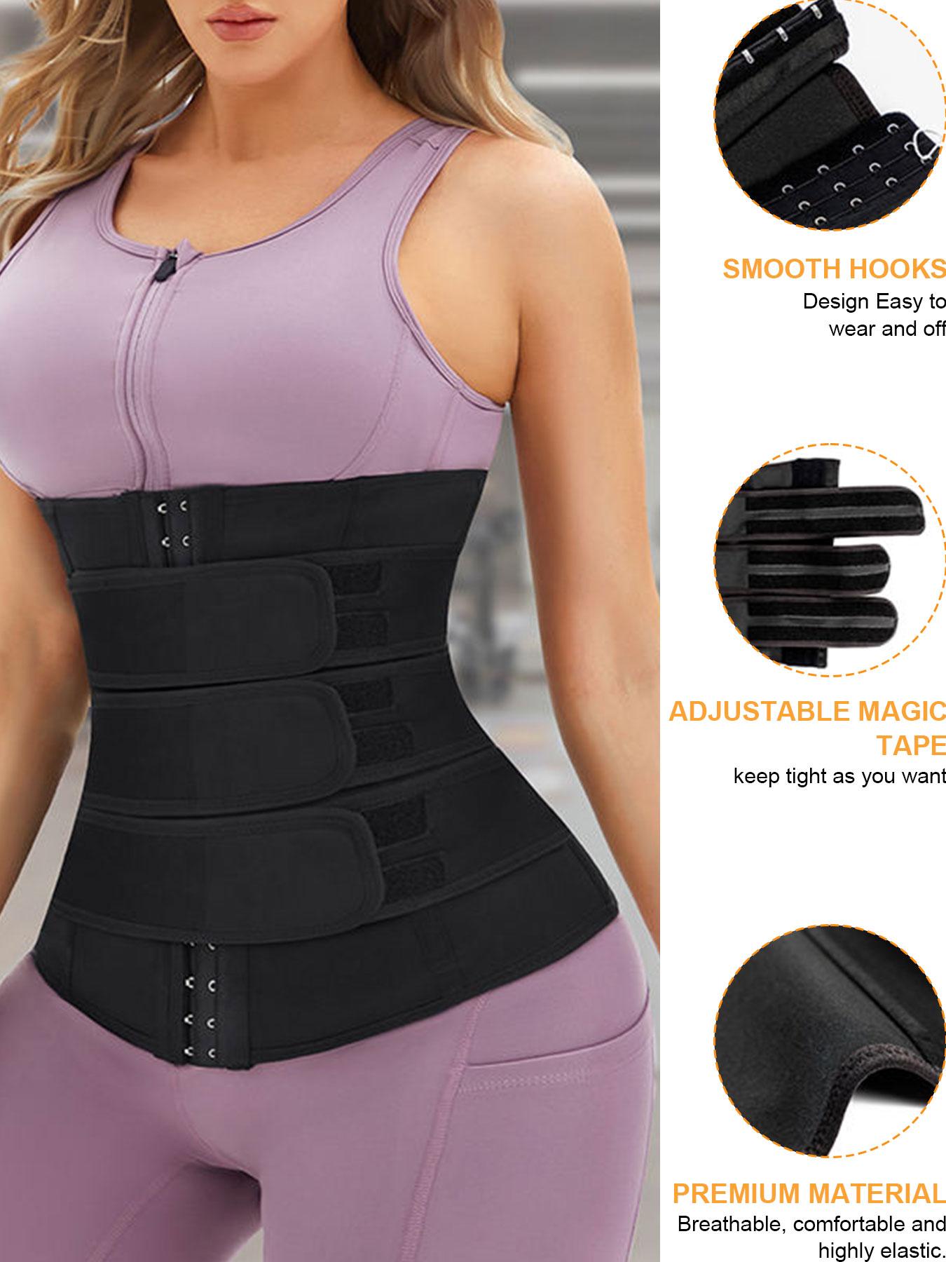 High Elastic Knitted Shapewear Bodysuit, Adjustable Front Panel with Three Rows of Buttons, 9 Steel Bones Support, Dual Pressure Design, Compression, Women