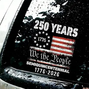 2 Pack 250th Anniversary American Flag Eagle Car Window Decal Sticker For Vehicle Truck And SUV Durable UV Resistant Fade Proof Easy To Apply Self Adhesive Patriotic Decoration For Independence Day Commemorative Light Luxury Summer Stylish Cool US Design