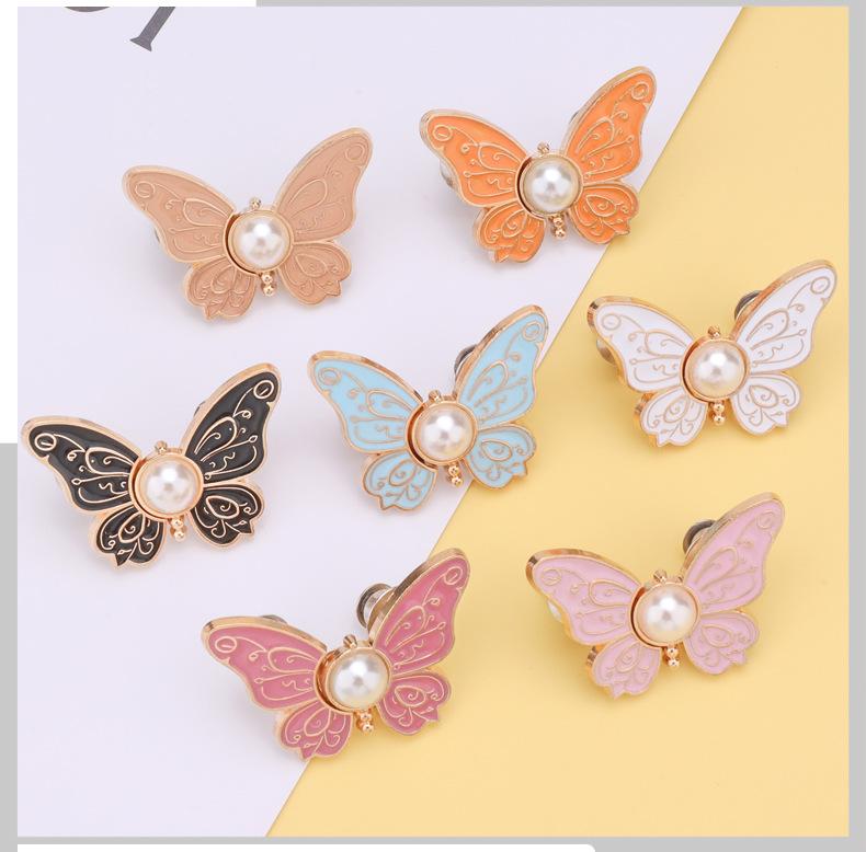 (Gift) Butterfly Pearl Waist Buckle No Nails No Sewing Detachable Metal Button Jeans Waist Reducer Waist Tightening Tool