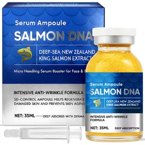 Salmon DNA Ampoule Serum – Advanced Anti-Wrinkle & Scar Treatment for Face & Body, Microneedling Boost Serum, Stimulates Collagen, Repairs Skin Damage, Use With or Without Dermaroller, 1.2 Fl Oz