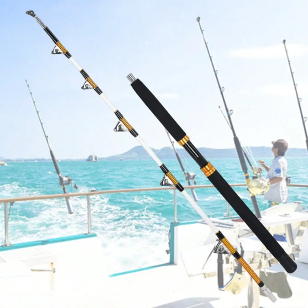 Trolling Rod 2-Section Saltwater Offshore Heavy Straight Butt Roller Fishing Rod Conventional Boat Fishing Pole,5'4", 100-200LBSlbs