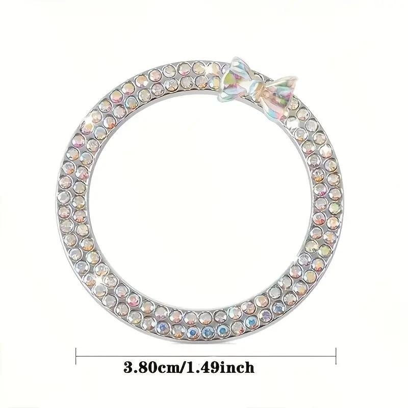 Car Engine Start Stop Button Decoration, Rhinestone Decor Car Engine Start Stop Button Circle, Car Interior Accessories for Women & Girls, Car Interior Decorative, Car Decorations